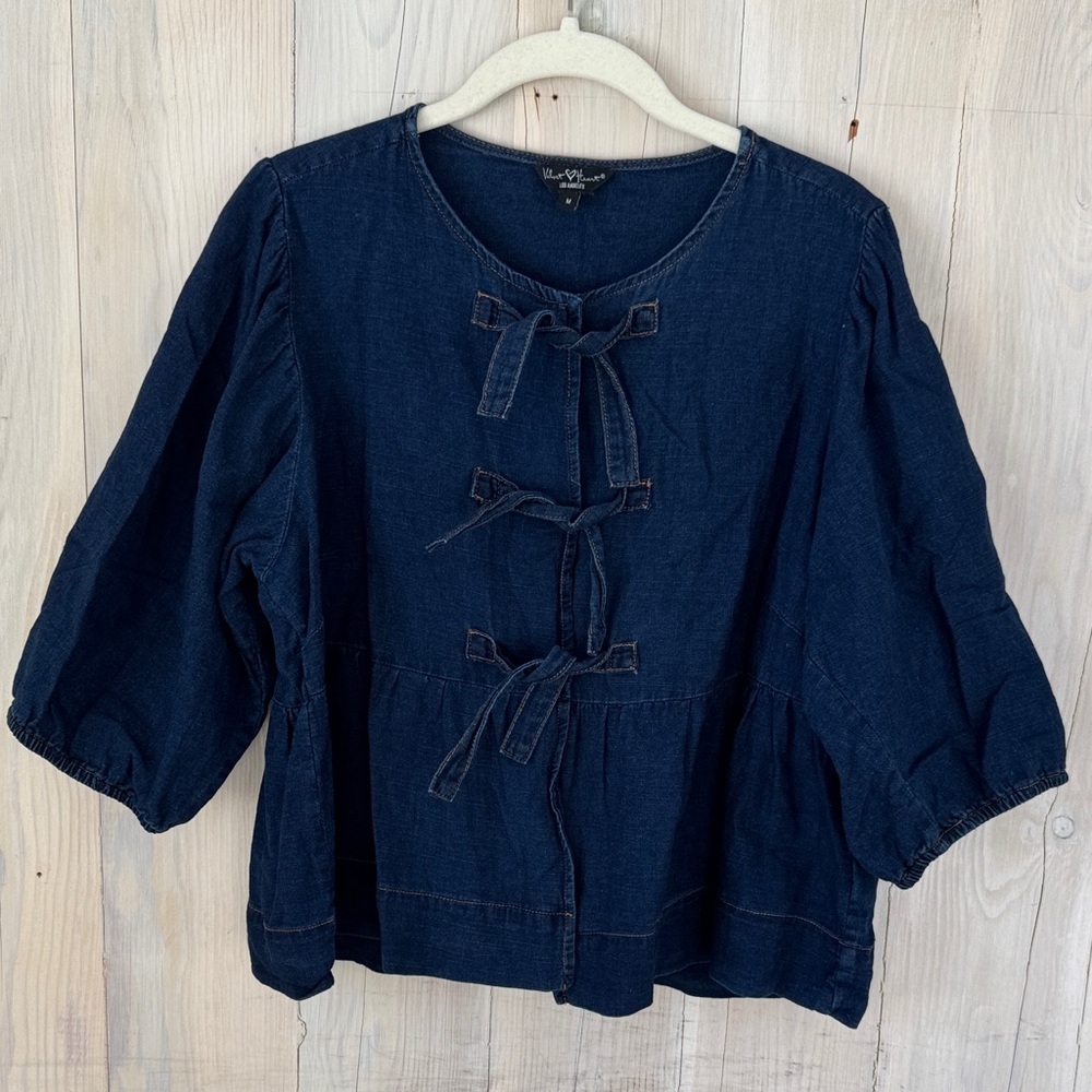 Velvet Heart Denim Jacket Top Size M